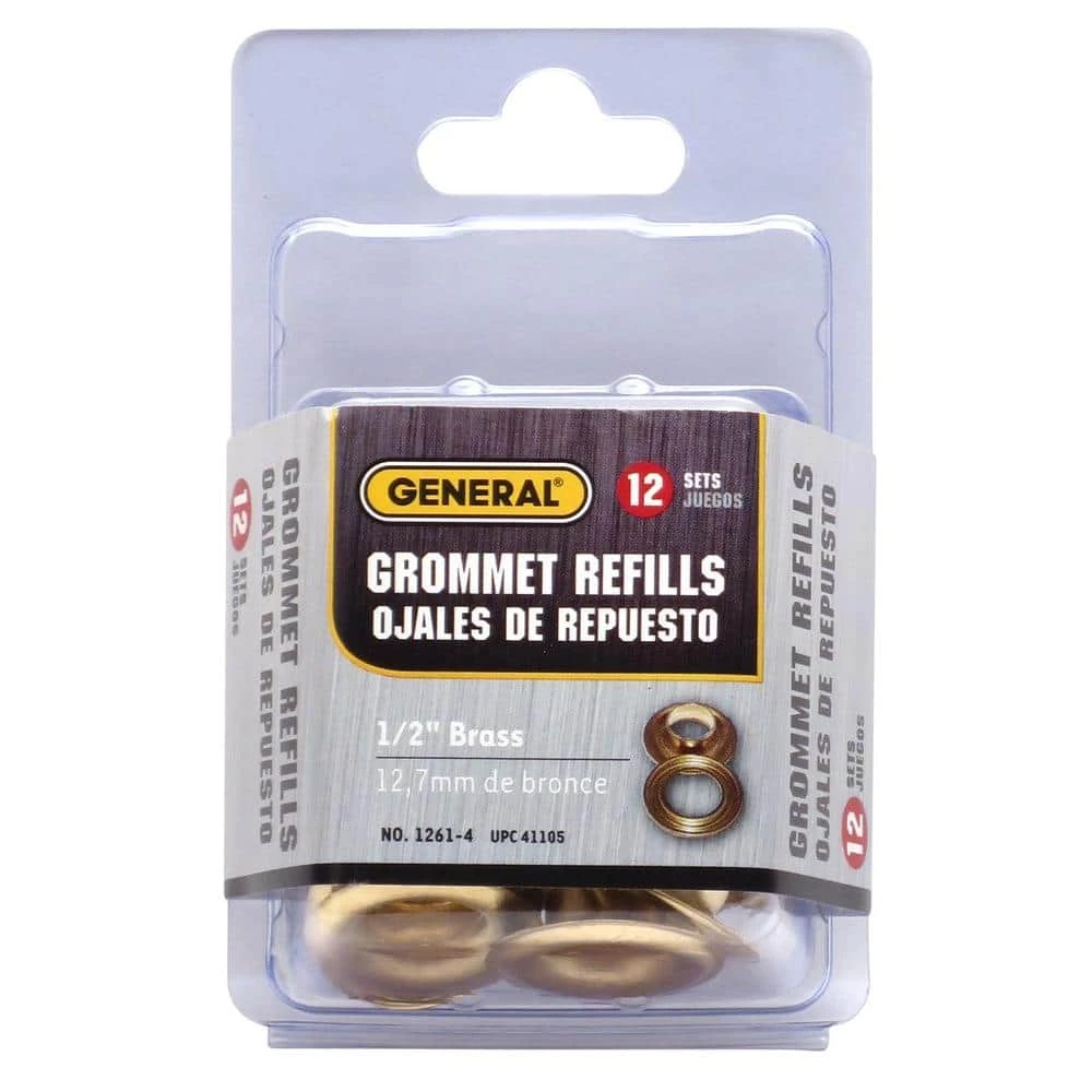 1/2 in. Refill Solid Brass Grommet Kit and Refill (12-Pack) by General Tools 2 1/2 in. Refill Solid Brass Grommet Kit and Refill (12-Pack) by General Tools - Image 2