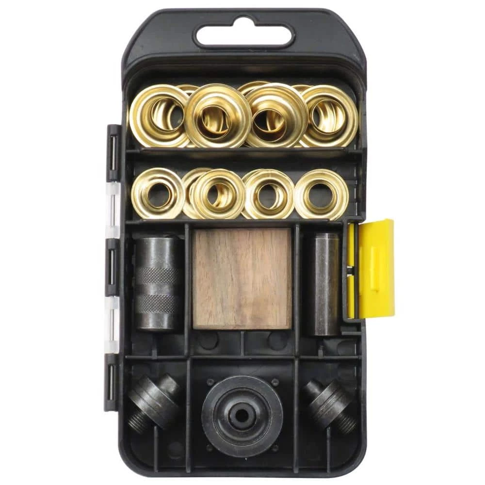Brass Grommet Fastening Kit with Case, Includes (6) 1/2 in. and (6) 3/8 in. Grommets by General Tools 10 Brass Grommet Fastening Kit with Case, Includes (6) 1/2 in. and (6) 3/8 in. Grommets by General Tools - Image 10