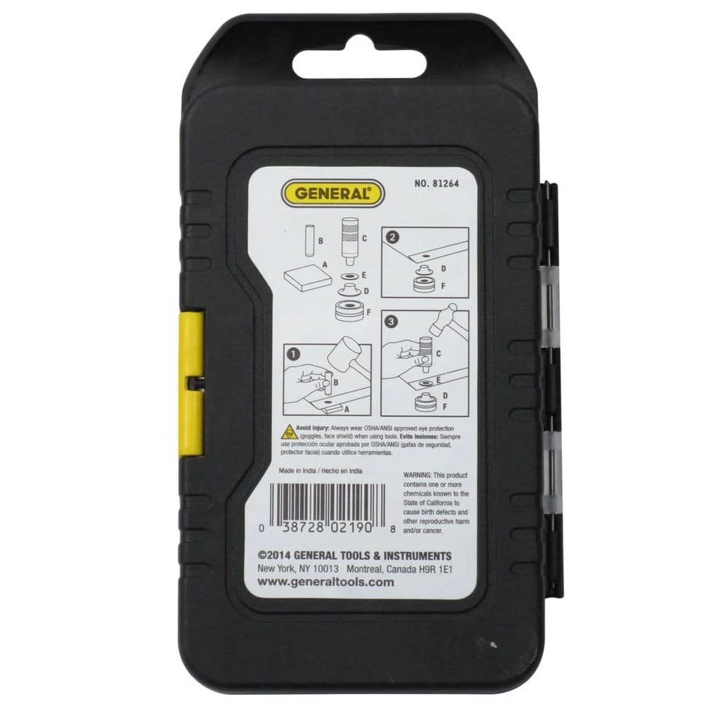 Brass Grommet Fastening Kit with Case, Includes (6) 1/2 in. and (6) 3/8 in. Grommets by General Tools 12 Brass Grommet Fastening Kit with Case, Includes (6) 1/2 in. and (6) 3/8 in. Grommets by General Tools - Image 12