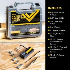 Pocket Hole Jig Kit with Screws and Dowels (89-Piece) with Carry Case by General Tools -Deals Mayhew Store general tools jigs 852 4f 1000