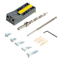 Pocket Hole Jig Kit with Screws and Dowels (89-Piece) with Carry Case by General Tools