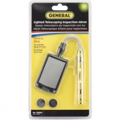 LED Lighted 24 in. Telescoping Rectangular Inspection Mirror Tool by General Tools -Deals Mayhew Store general tools specialty hand tools 92560 44 1000