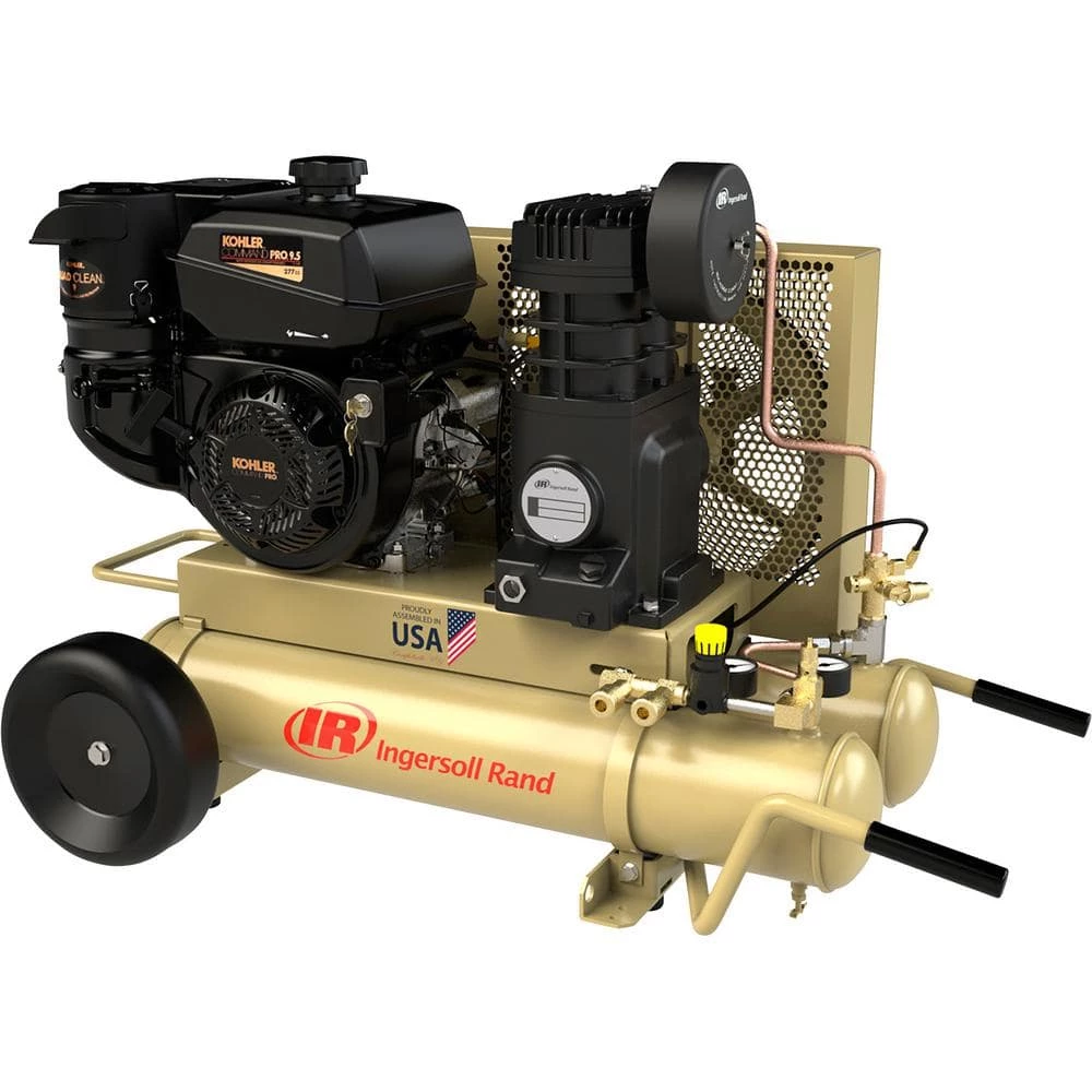 8 Gal. Gas Powered Portable Air Compressor 9.5 HP Kohler Engine, SS5J9.5GK-WB by Ingersoll Rand 1 8 Gal. Gas Powered Portable Air Compressor 9.5 HP Kohler Engine, SS5J9.5GK-WB by Ingersoll Rand