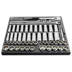 54 Piece 1/2 Inch Drive SAE/Metric Master Socket and Accessory Set by Ingersoll Rand