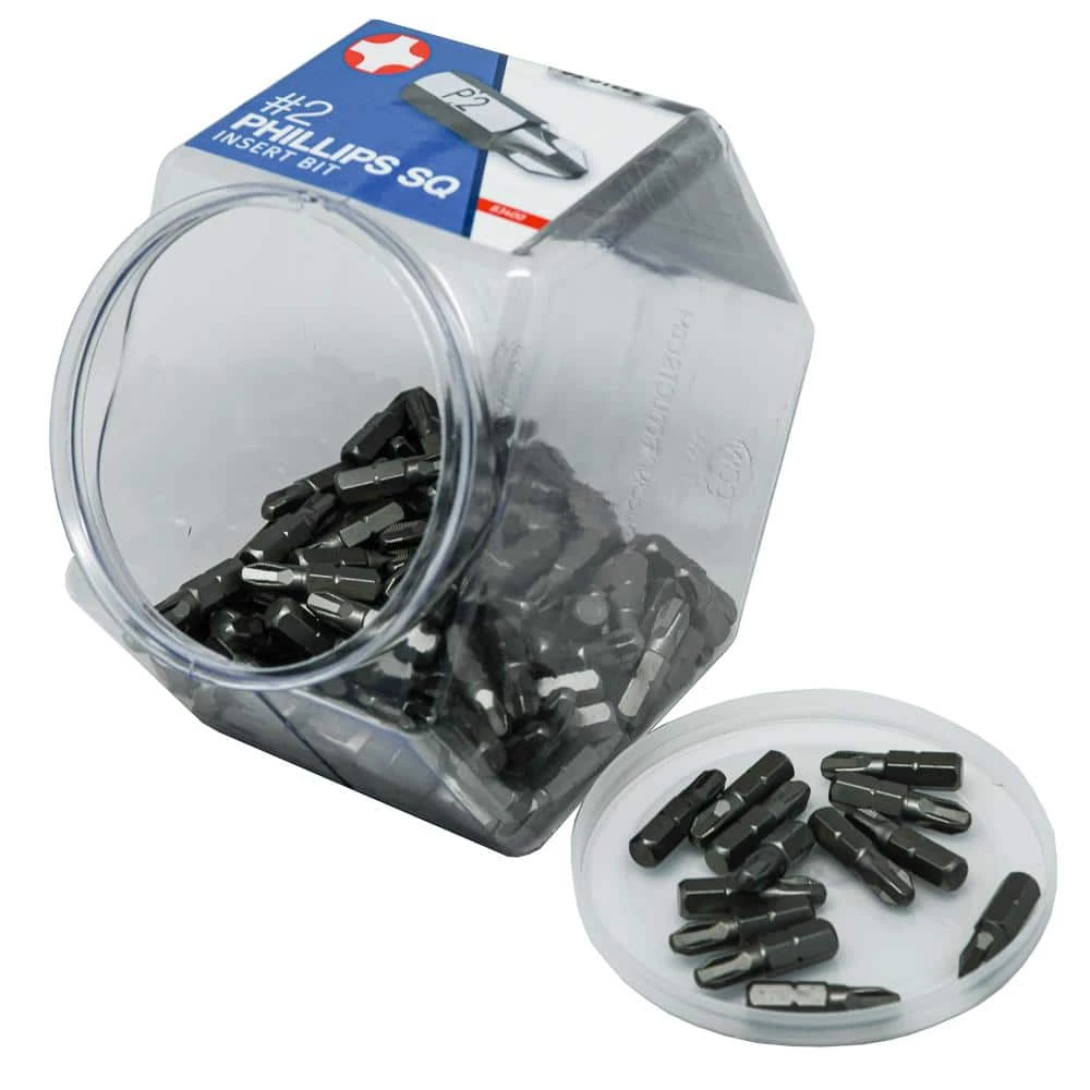 #2 x 1 in. Square Phillips Bit (150-Pack) by Mayhew 1 #2 x 1 in. Square Phillips Bit (150-Pack) by Mayhew