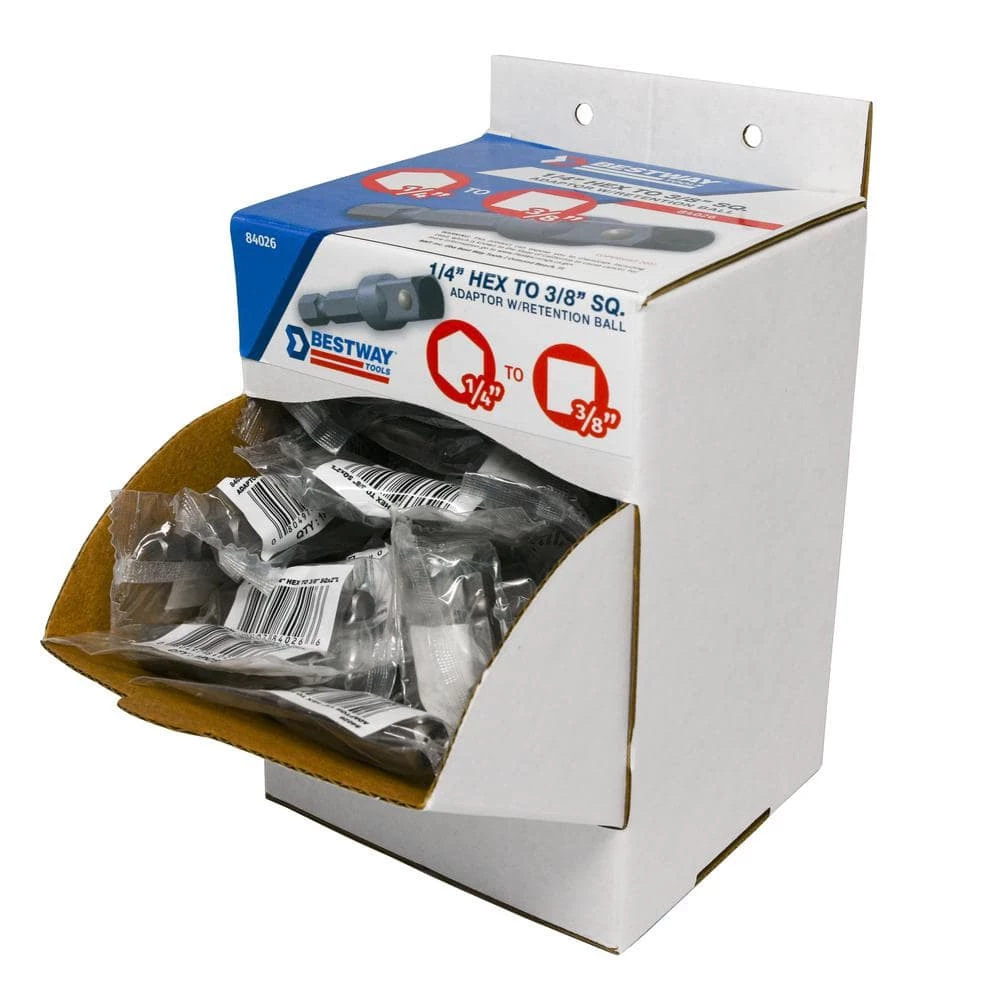 1/4 in. Hex To 3/8 in. Square Adaptor (50-Pack) by Mayhew 1 1/4 in. Hex To 3/8 in. Square Adaptor (50-Pack) by Mayhew