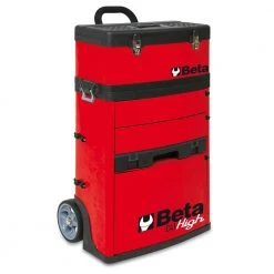 21 in. Mobile Tool Utility Cart with 3 Slide-Out Drawers and Removable Top Box with Carry Handle in Red by Beta