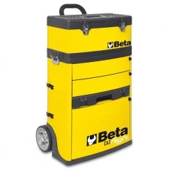 21 in. Mobile Tool Utility Cart with 3 Slide-Out Drawers and Removable Top Box with Carry Handle in Yellow by Beta